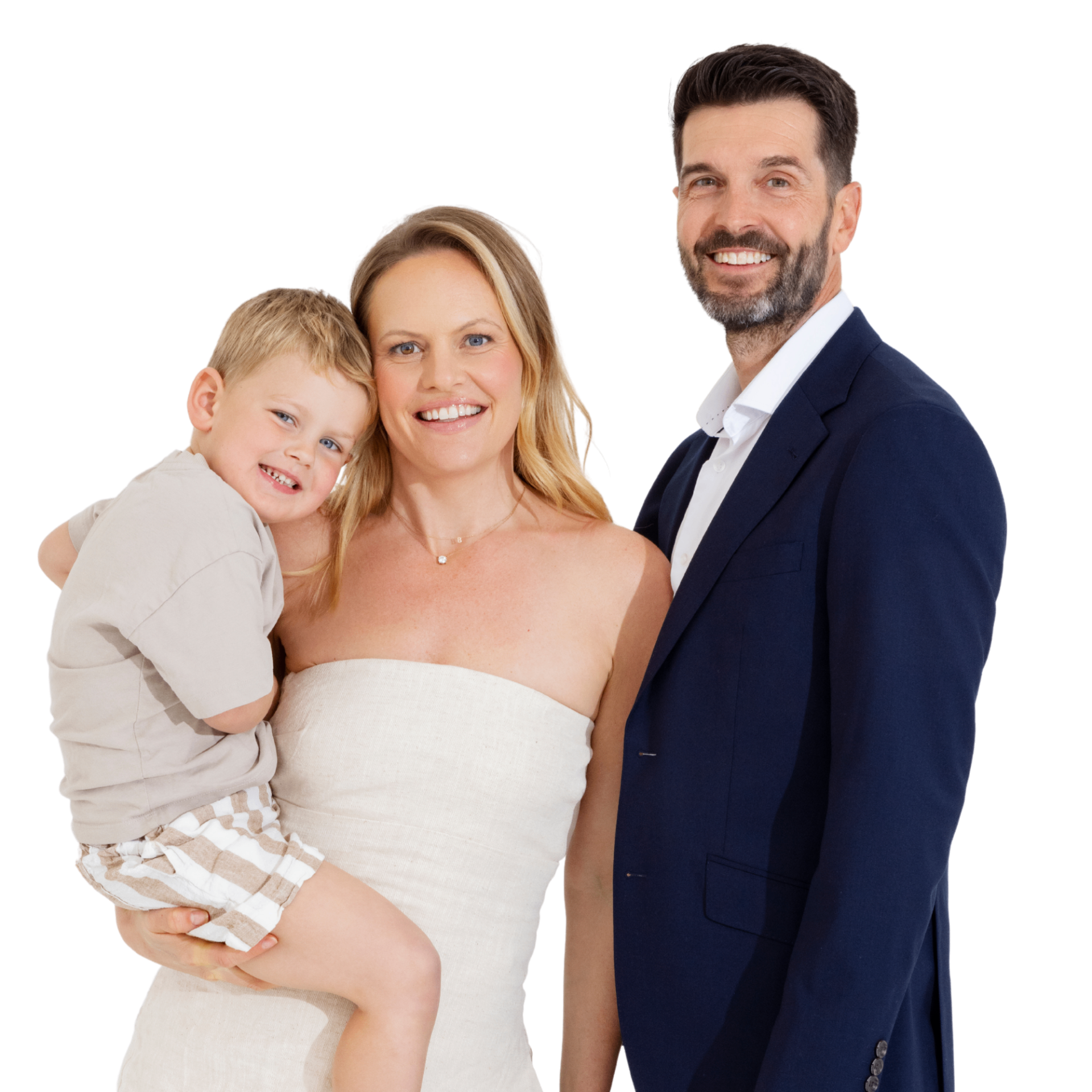 Chris with Tess and their son